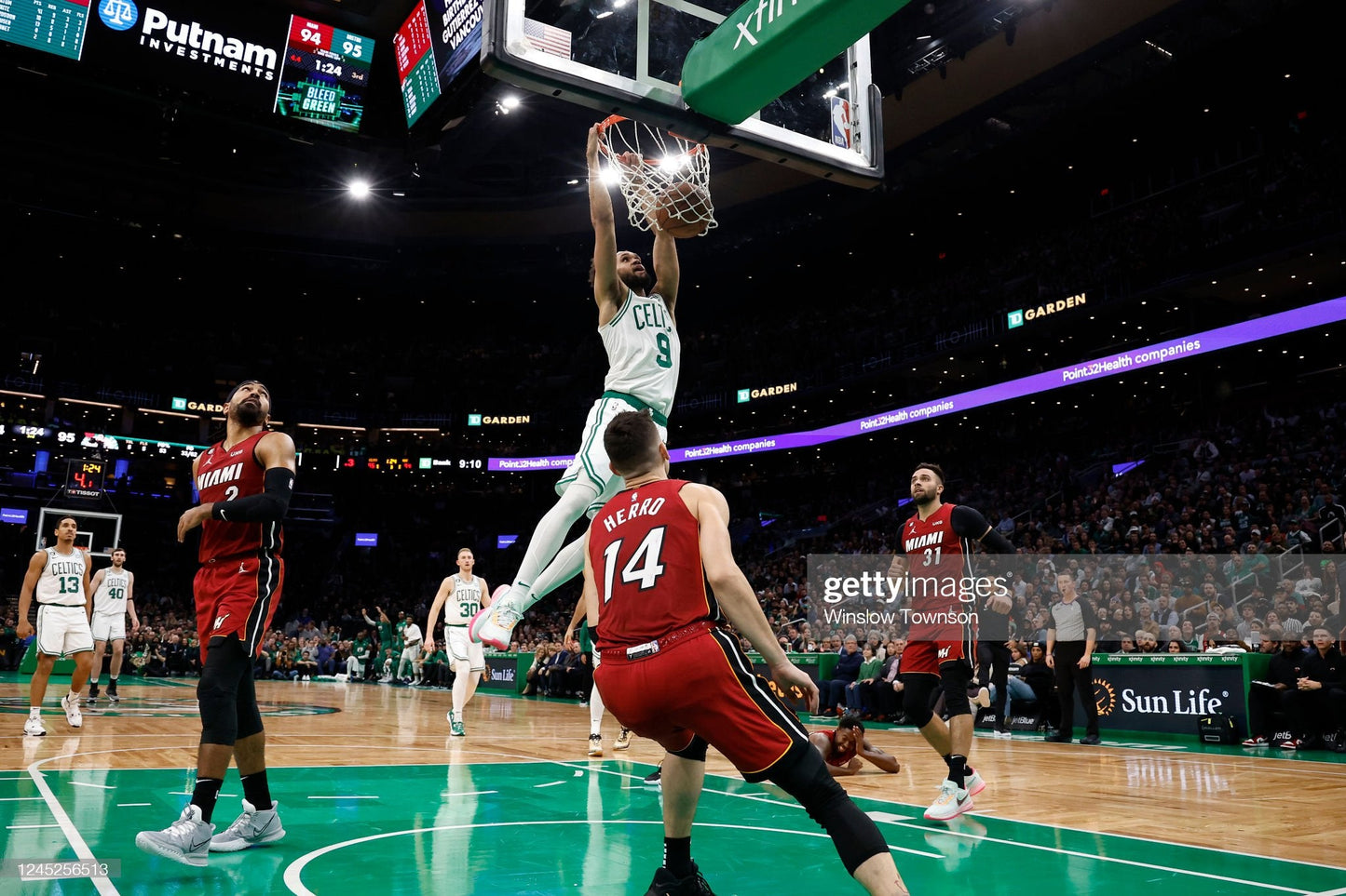 Derrick White Slam Dunk Boston Celtics Basketball Photo