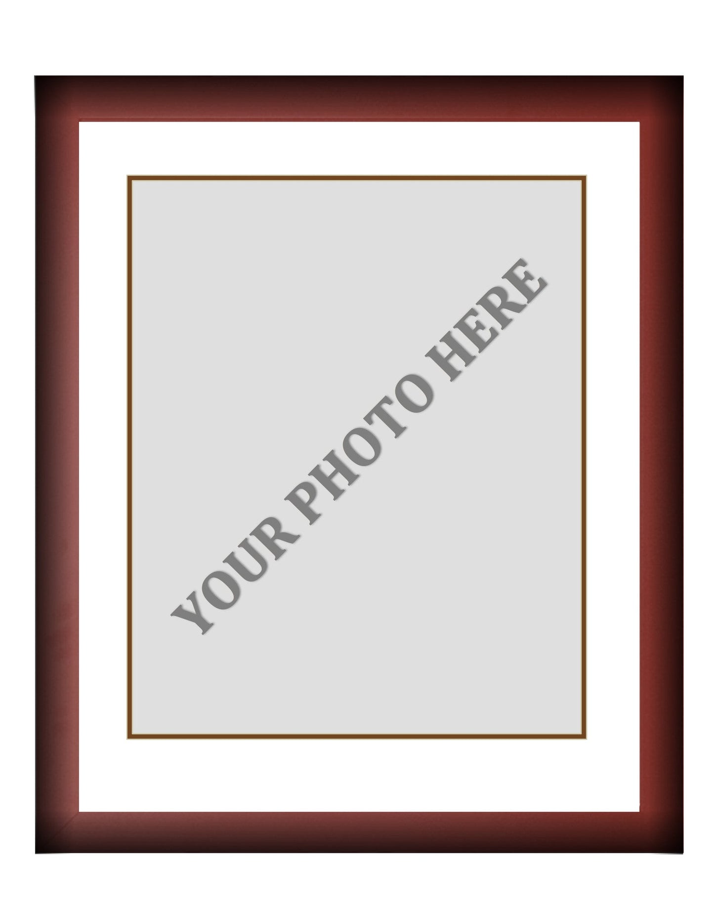 Frame Kit - Cherry Wood Frame | White Matting | Brown Trim