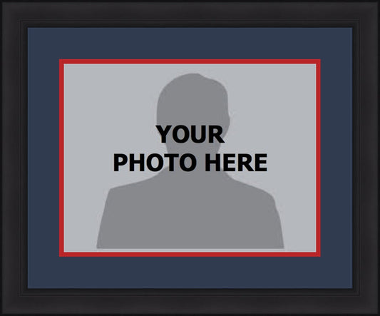 MLB Baseball Photo Picture Frame Kit - Cleveland Indians (Navy Matting, Red Trim)