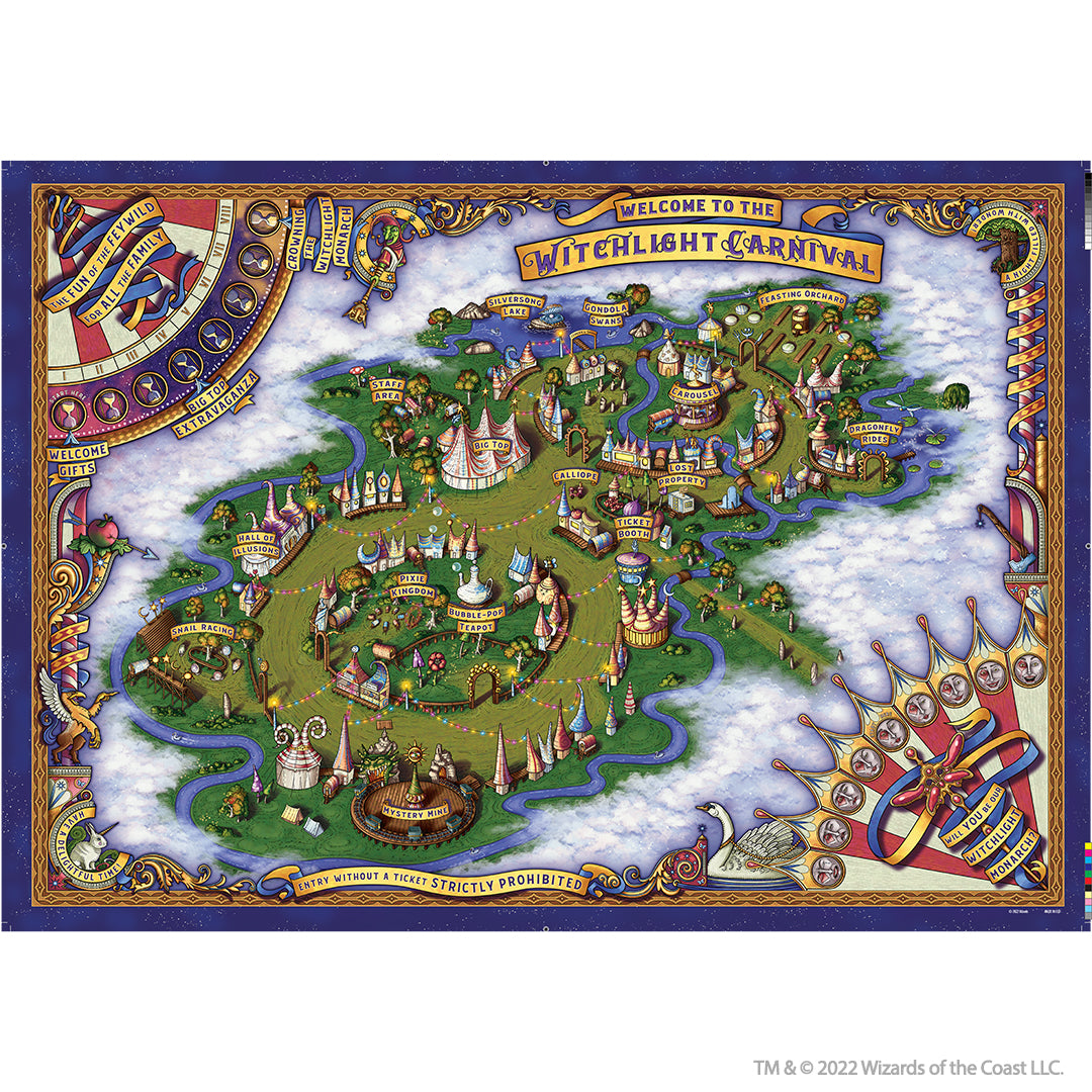 D&D: Icons of the Realms - The Domain of Prismeer and The Witchlight Carnival Wall Map