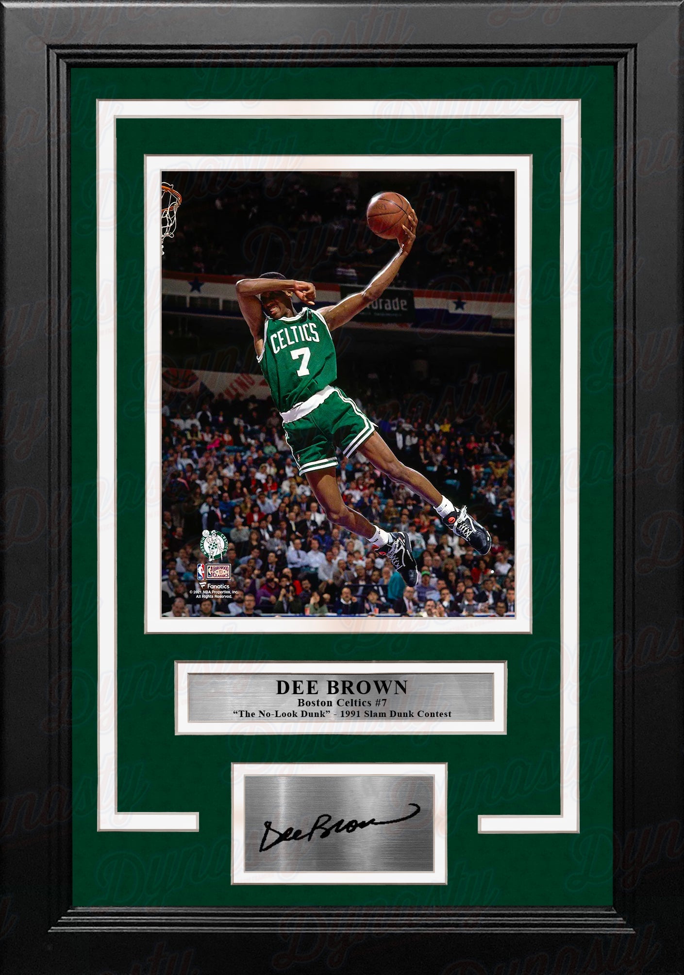 Dee Brown No-Look Dunk Slam Dunk Contest Boston Celtics 8x10 Framed Photo with Engraved Autograph