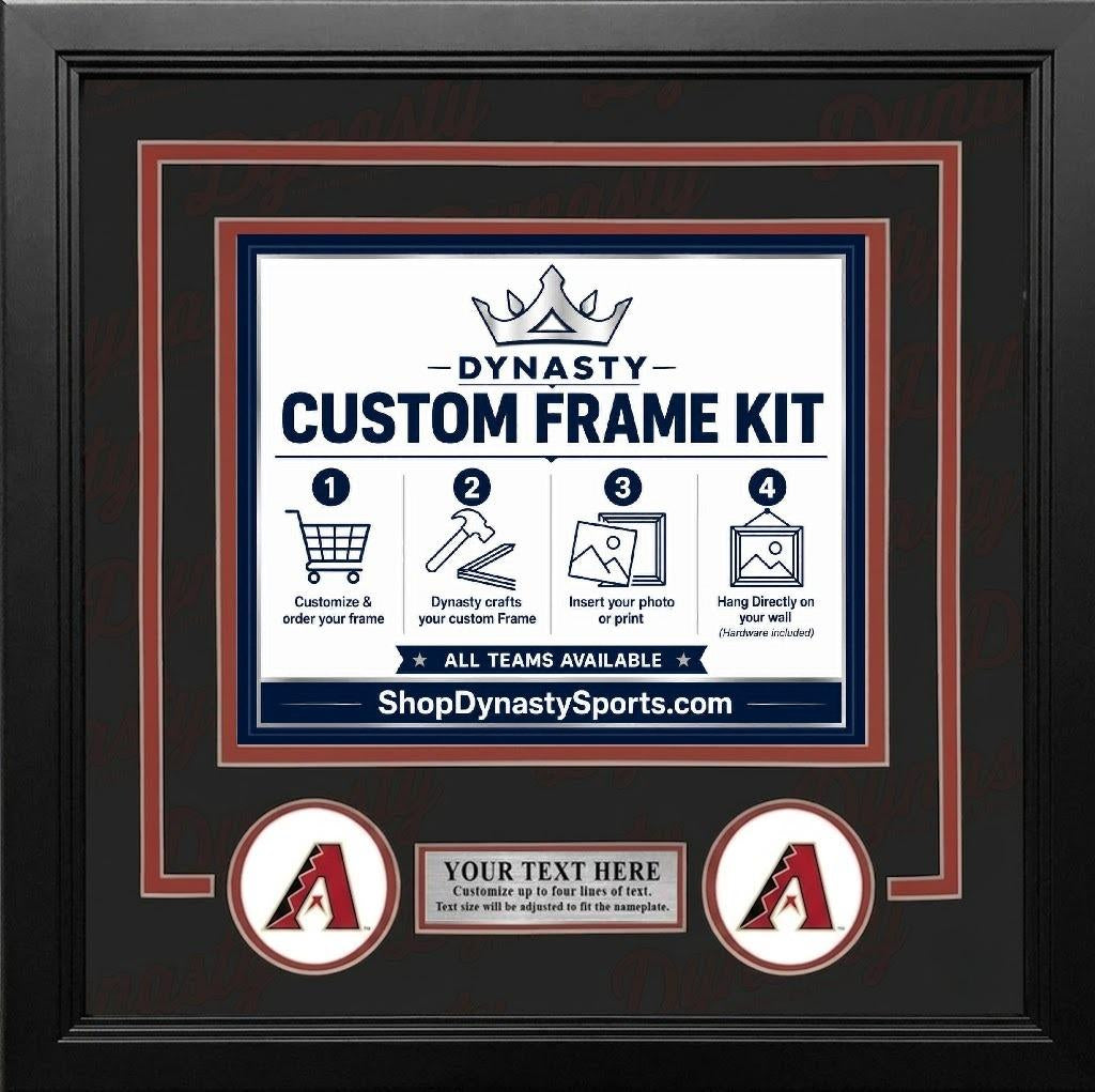 MLB Baseball Photo Picture Frame Kit - Arizona Diamondbacks (Black Matting, Brick Red Trim)