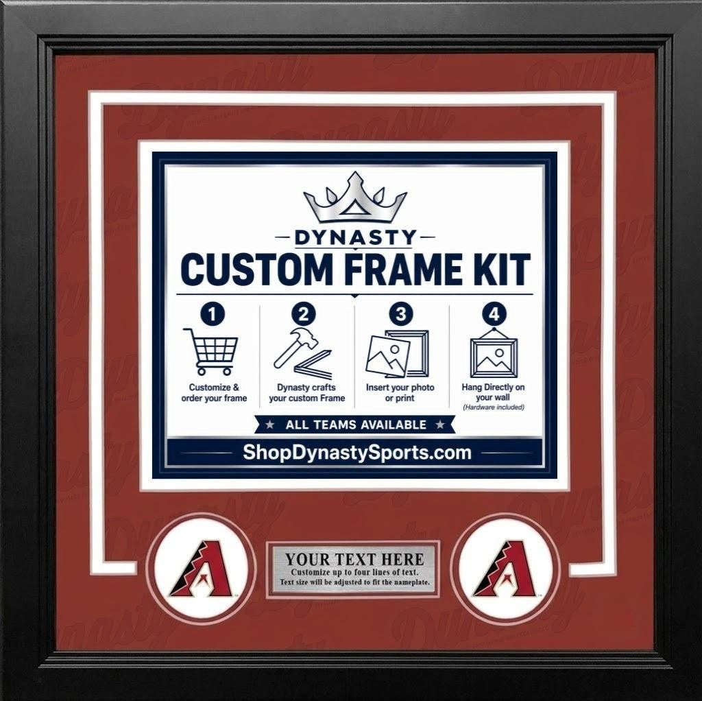 MLB Baseball Photo Picture Frame Kit - Arizona Diamondbacks (Black Matting, Brick Red Trim)