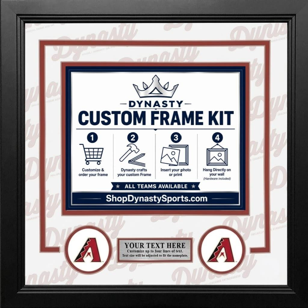 MLB Baseball Photo Picture Frame Kit - Arizona Diamondbacks (Black Matting, Brick Red Trim)