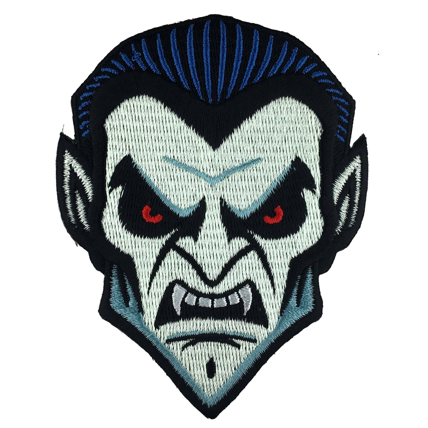 Dracula Head Embroidered Patch: Iron-on