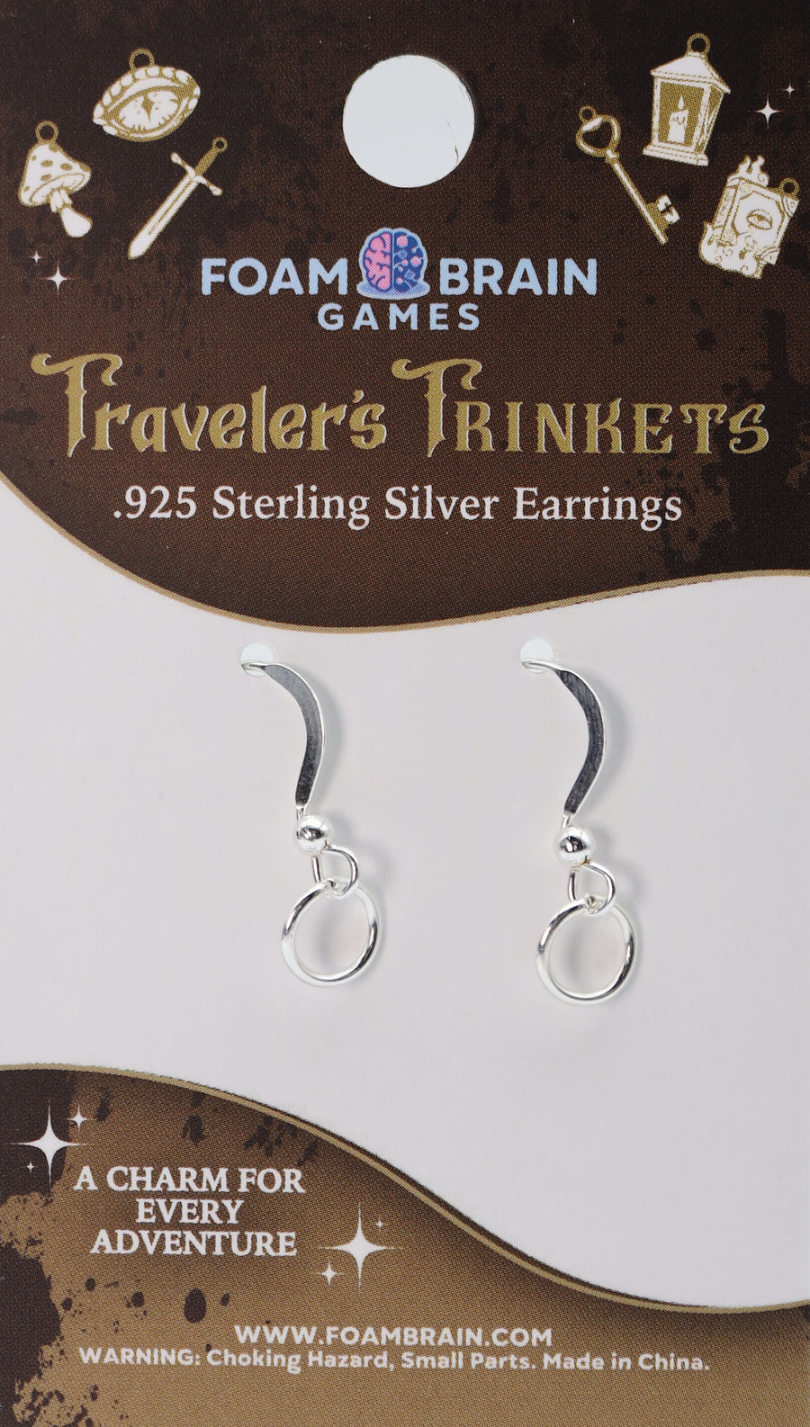 Foam Brain Games: Traveler's Trinkets - Sterling Silver Earrings
