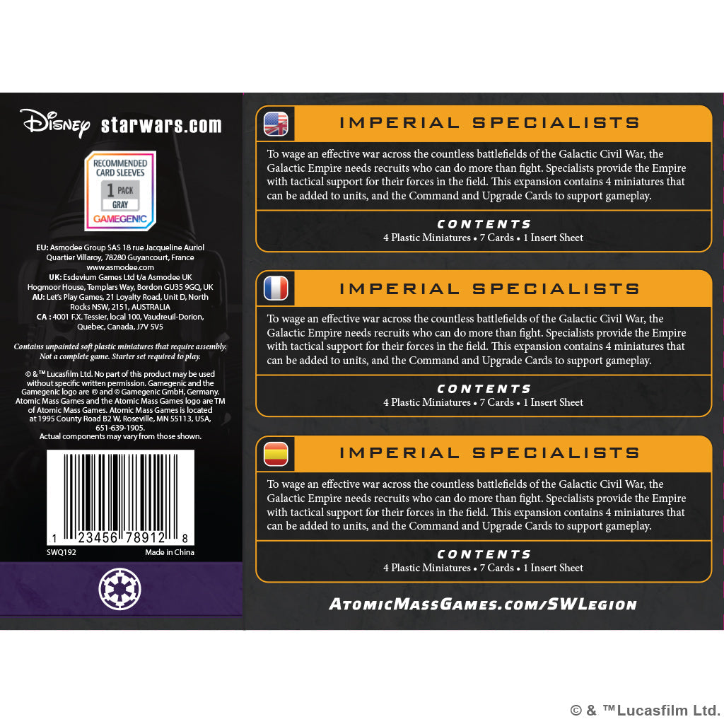 Star Wars: Legion – Imperial Specialists