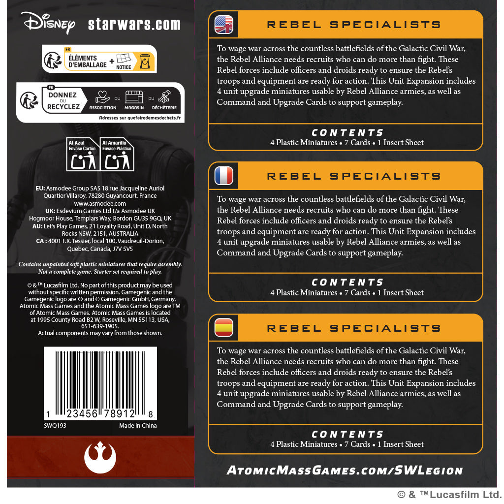 Star Wars: Legion – Rebel Specialists