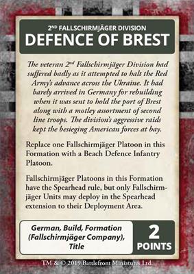 Flames of War: D-Day - German Command Cards