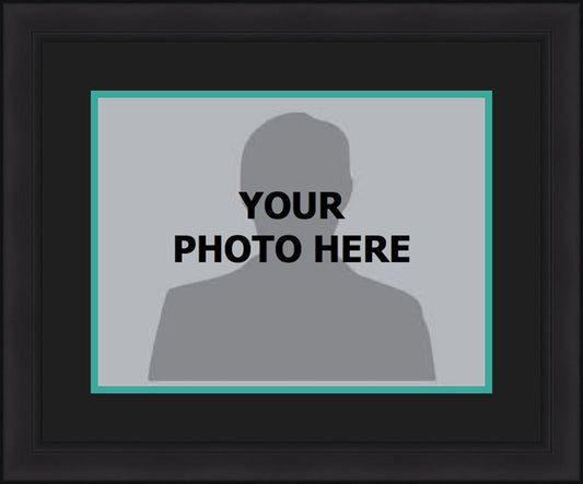MLB Baseball Photo Picture Frame Kit - Miami Marlins (Black Matting, Teal Trim)