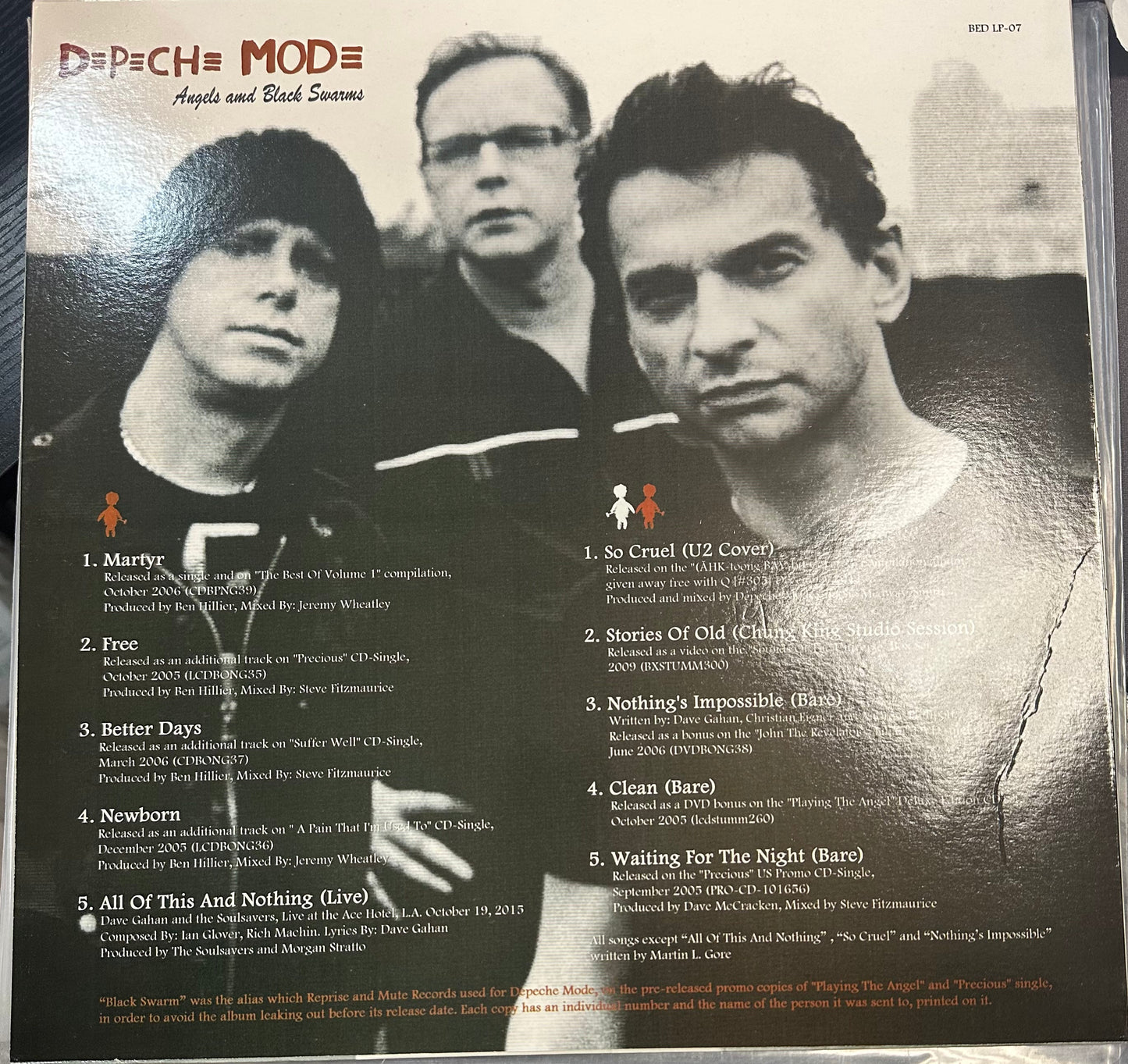 Depeche Mode – ANGELS AND BLACK SWARMS Vinyl LP Record *Unofficial Release*