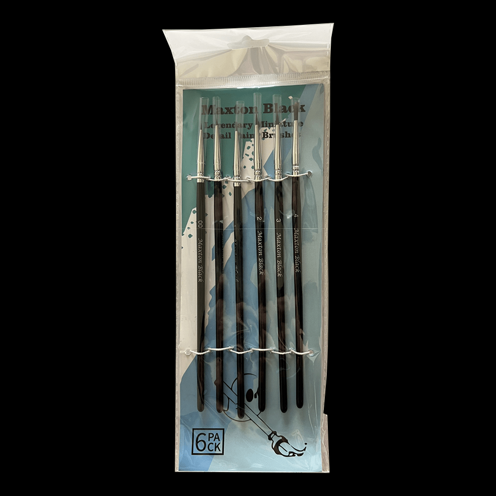 SleepwalkAir: Ghost Brush - Maxton Black - Legendary Miniature Detail Brush Set (6)