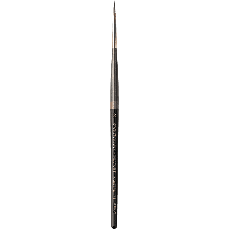 Da Vinci: Miniature Maestro - Kolinsky Red Sable Brush - Series 76 - Size 2 - Round, Short and Pointed