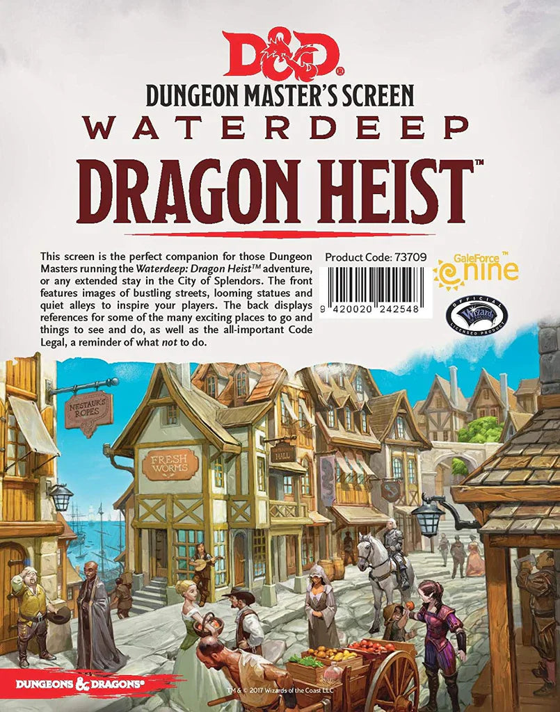 D&D: Waterdeep Dragon Heist - Dungeon Master Screen