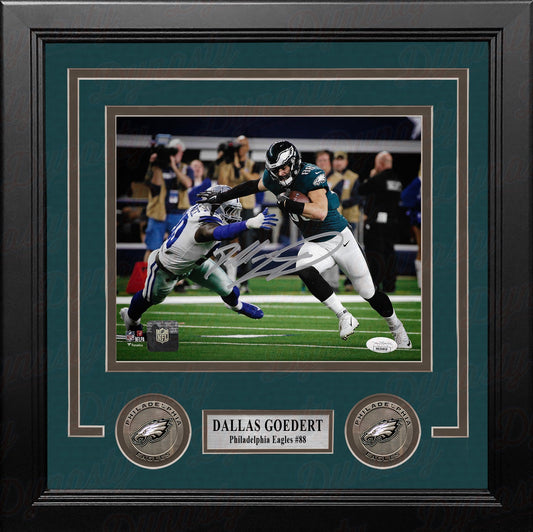 Dallas Goedert v. Cowboys Philadelphia Eagles Autographed Framed Football Photo