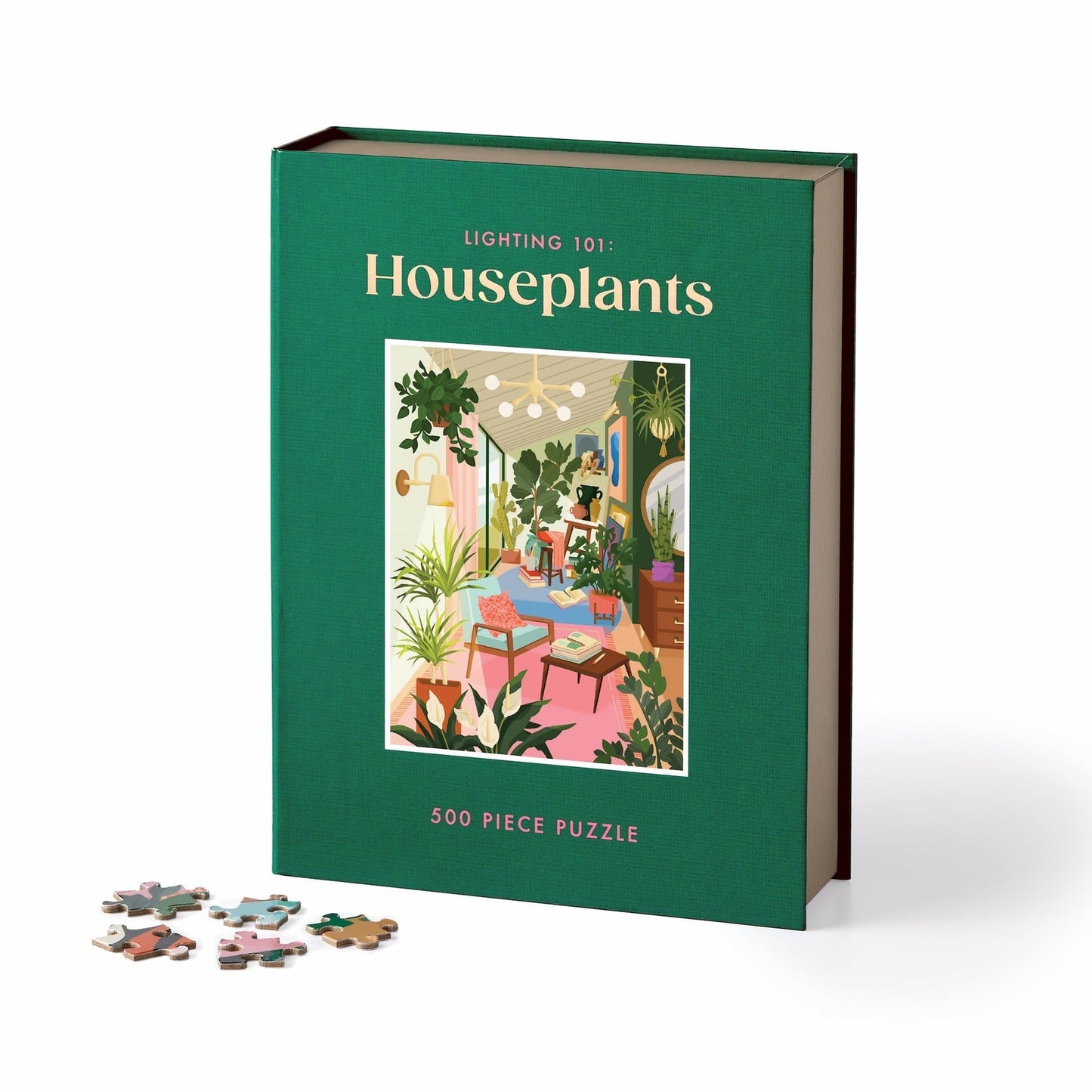 Galison Puzzles: Book Puzzle - 500 Pieces - Lighting 101 - Houseplants