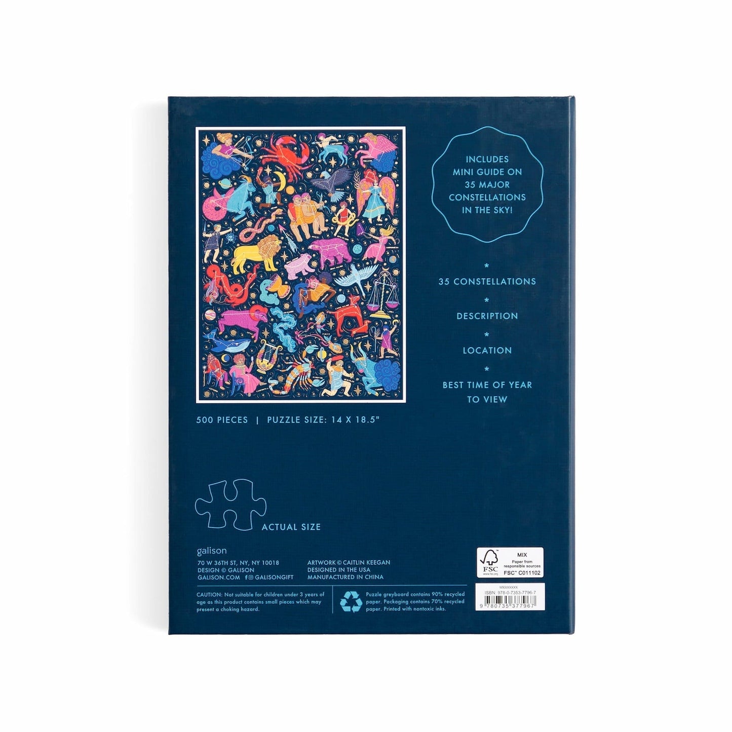 Galison Puzzles: Book Puzzle - 500 Pieces - Constellations 101
