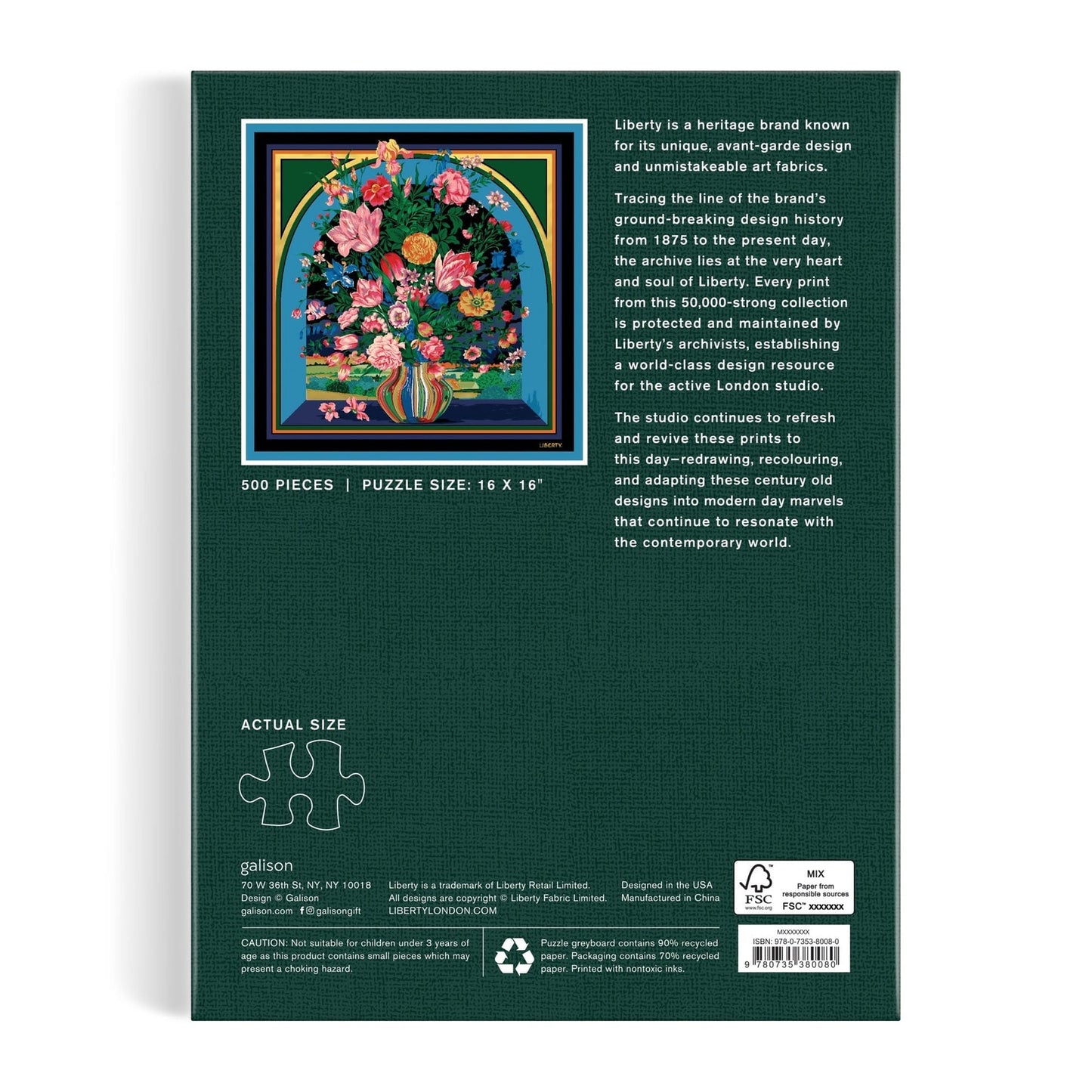Galison Puzzles: Book Puzzle - 500 Pieces - Liberty - Vista