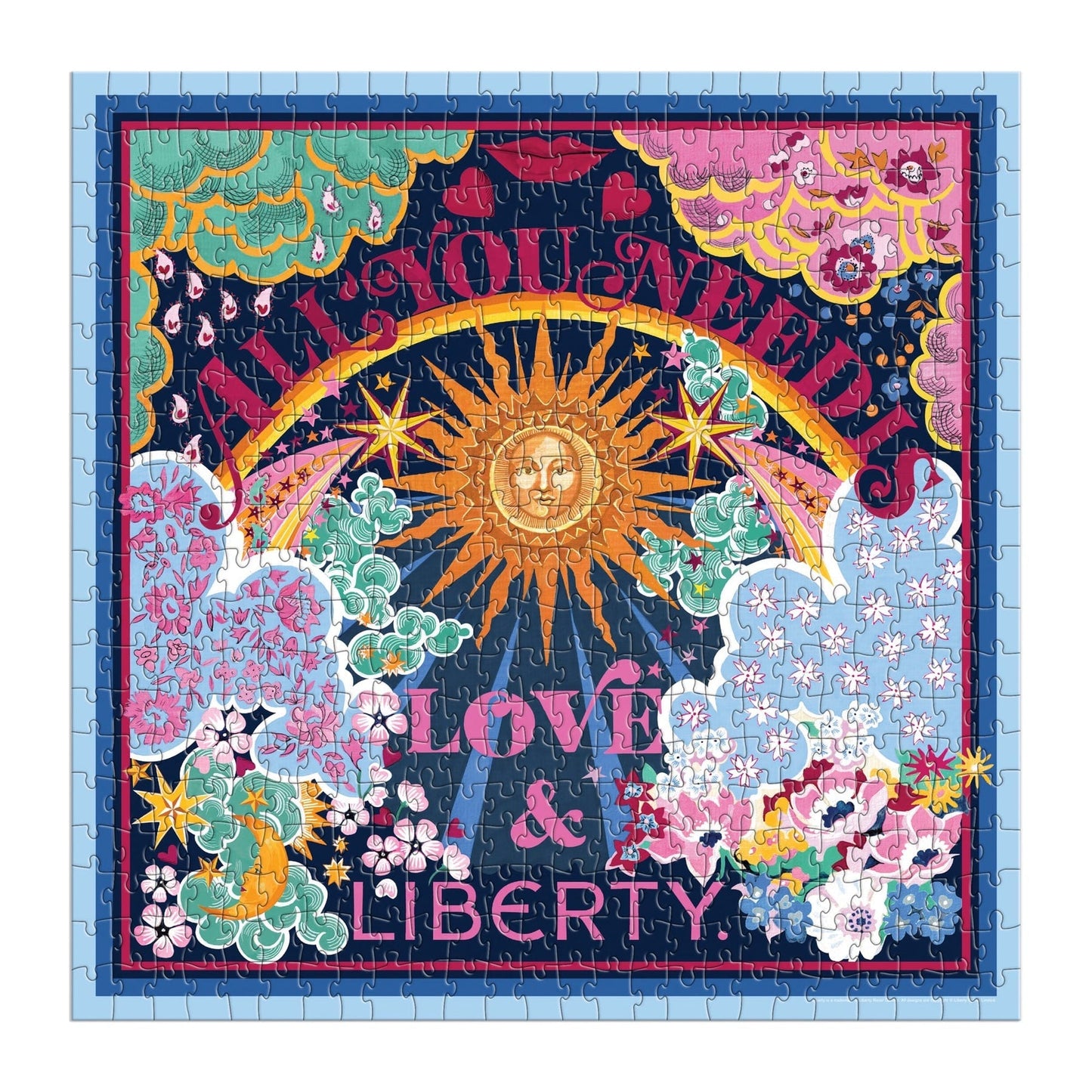 Galison Puzzles: Book Puzzle - 500 Pieces - Liberty - All You Need is Love & Liberty