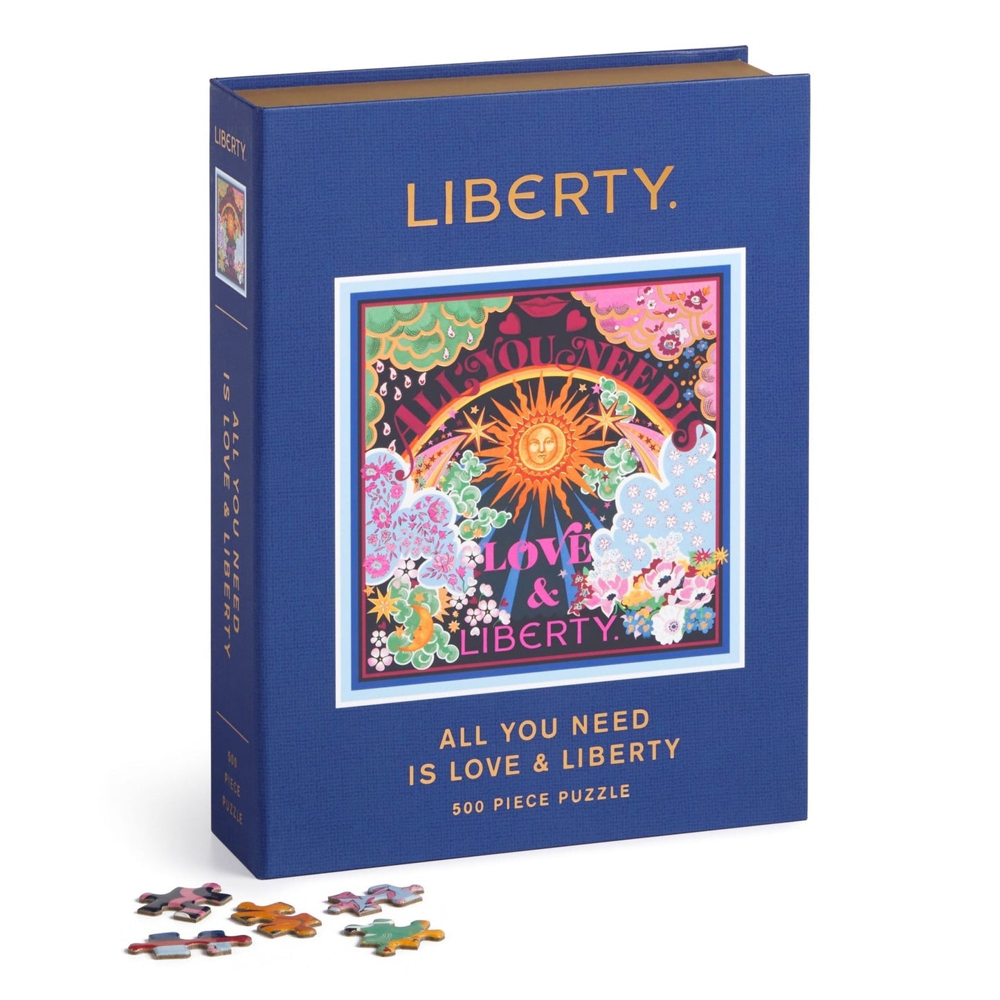 Galison Puzzles: Book Puzzle - 500 Pieces - Liberty - All You Need is Love & Liberty