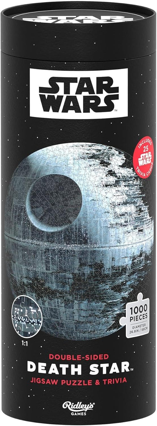 Ridley's Games Puzzles: Jigsaw Puzzle & Trivia - Double-Sided - 1000 Pieces - Star Wars - Death Star