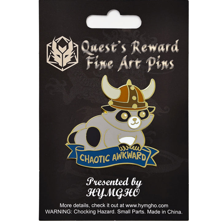 Hymgho Dice: Alternative Alignments Enamel Pin - Chaotic Awkward - Raccoon