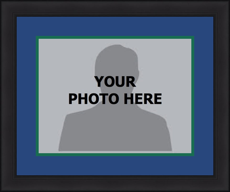 NHL Hockey Photo Picture Frame Kit - Hartford Whalers (Blue Matting, Green Trim)