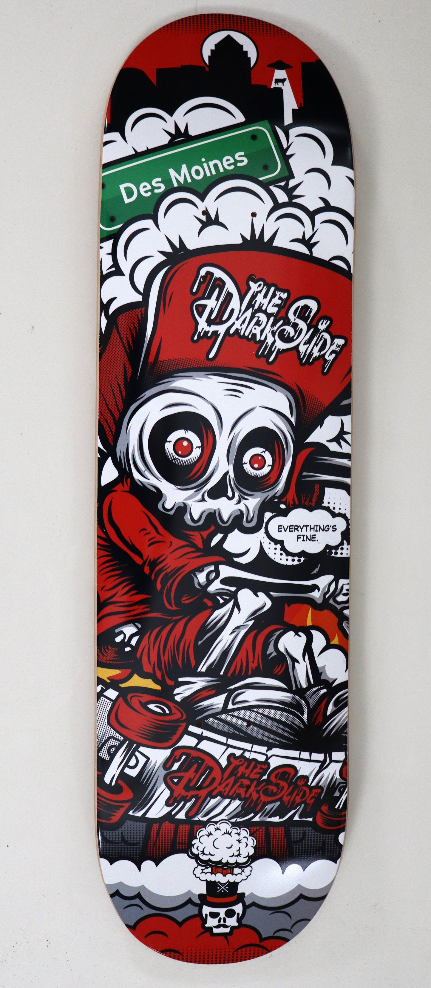 The Dark Slide x Skullduggery "Everything's Fine" 8.5" Complete Skateboard