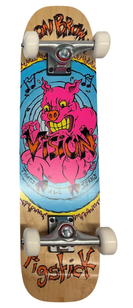 Vision Don Brown Pig Stick OG Reissue 7.25" Natural Complete Skateboard