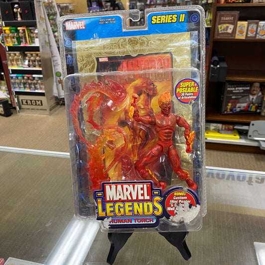 Marvel Legends Series 2 Human Torch w/ Mini Gold Foil Poster - Toy Biz