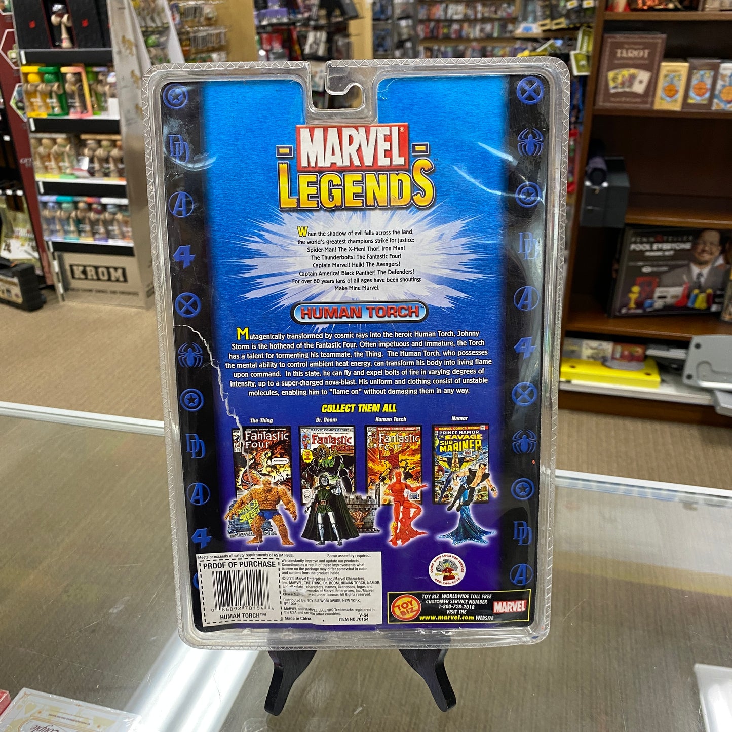 Marvel Legends Series 2 Human Torch w/ Mini Gold Foil Poster - Toy Biz