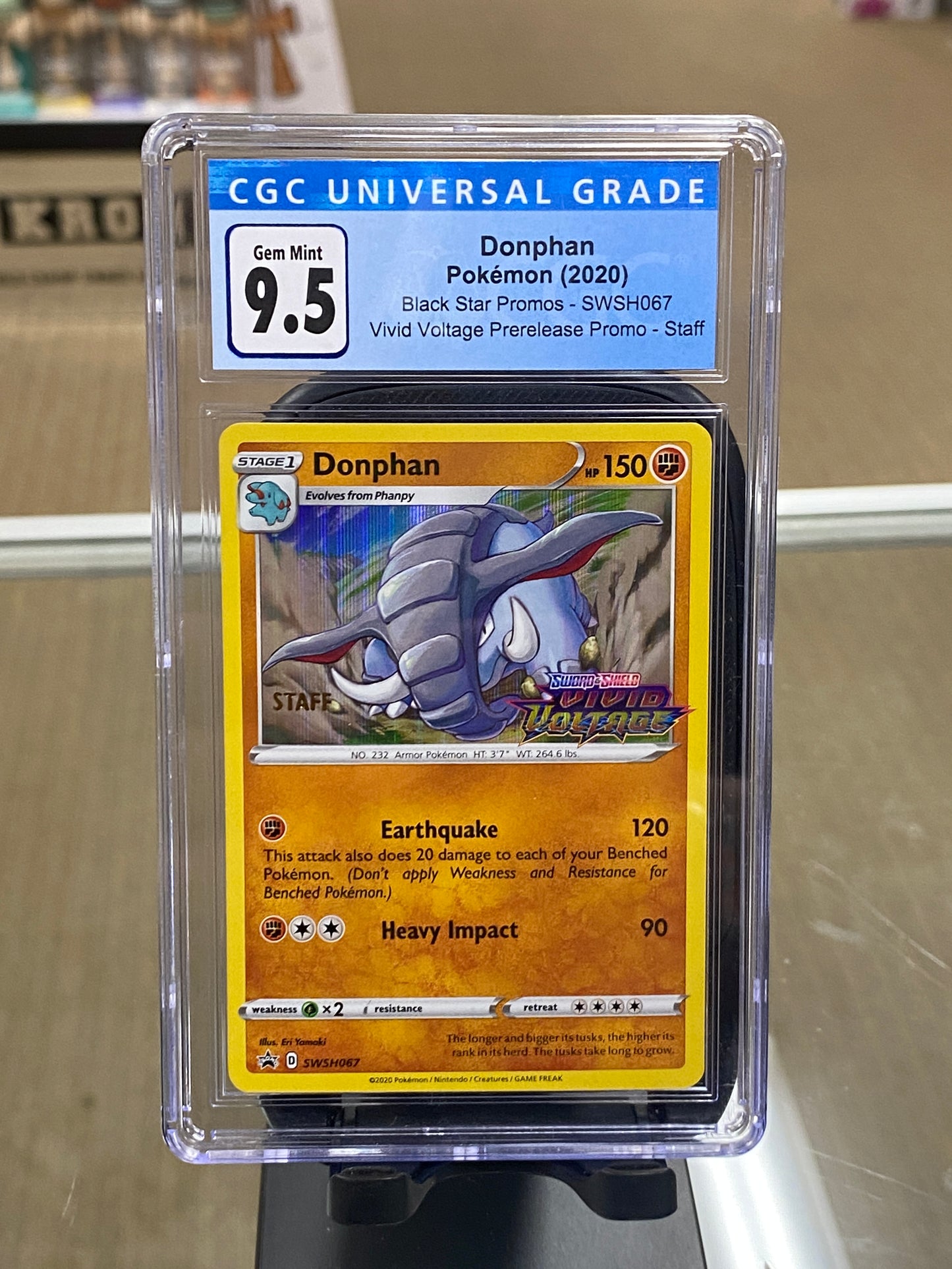 Donphan - Vivid Voltage (Staff Promo) - Graded Pokemon - CGC 9.5 Gem Mint