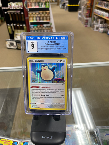 Snorlax - Vivid Voltage Staff Promo - Graded Pokemon - CGC 9 - Mint