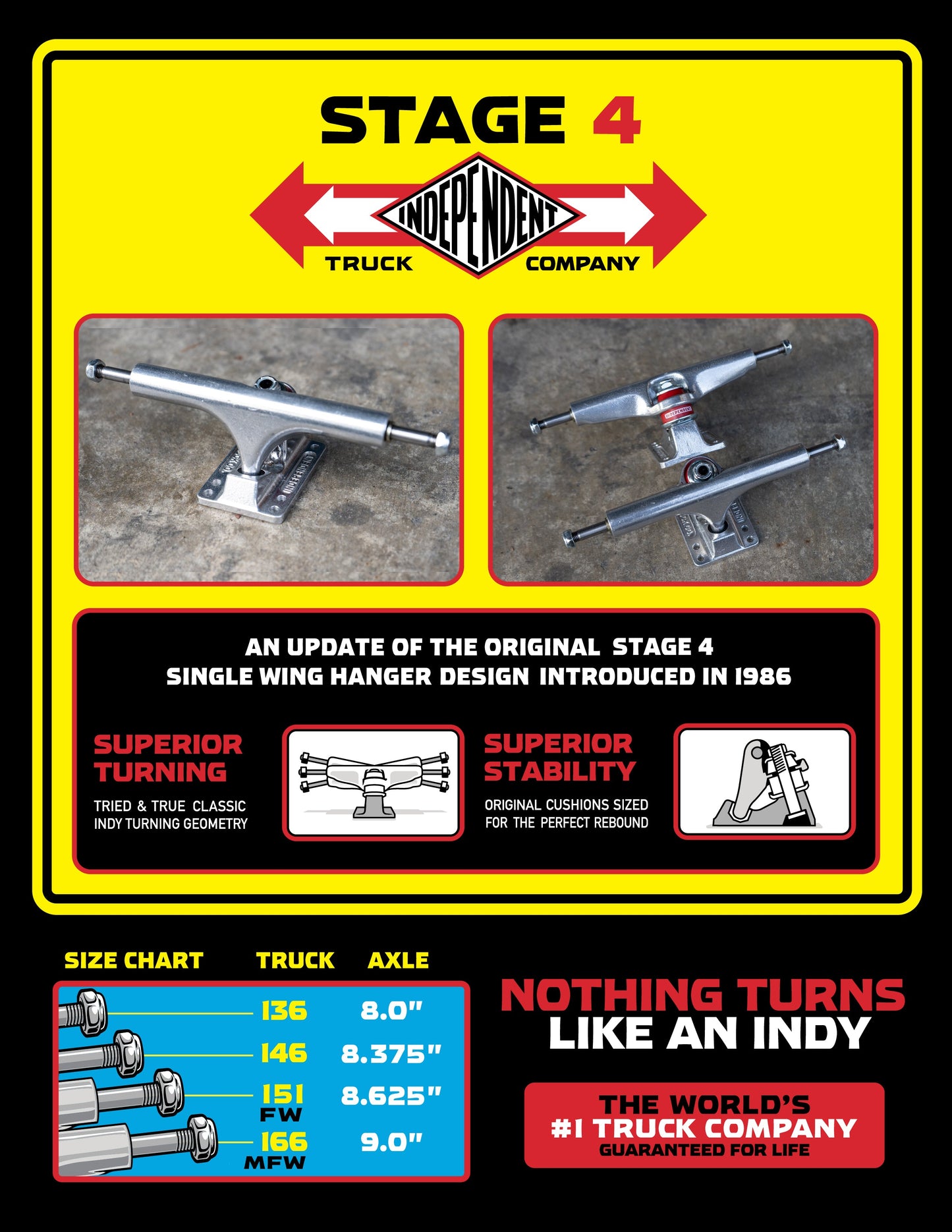 INDEPENDENT STAGE 4 POLISHED SKATEBOARD TRUCKS