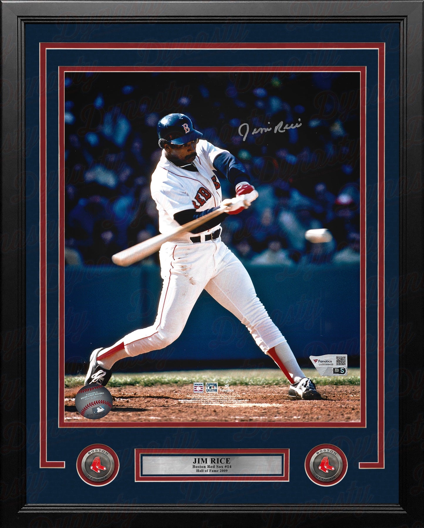 Jim Rice At-Bat Boston Red Sox Autographed 16" x 20" Framed Baseball Photo