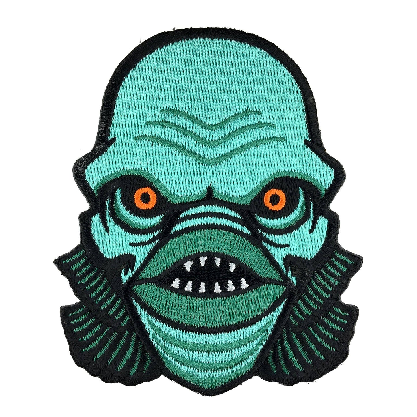 Lagoon Creature Head Embroidered Patch: Iron-on