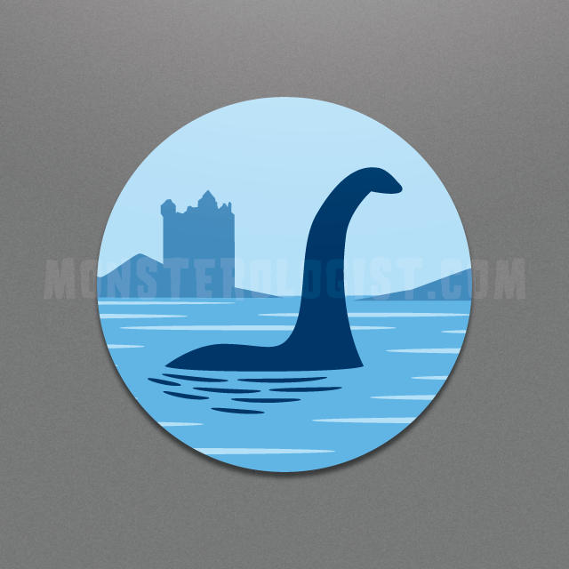 Loch Ness Monster Circle Sticker