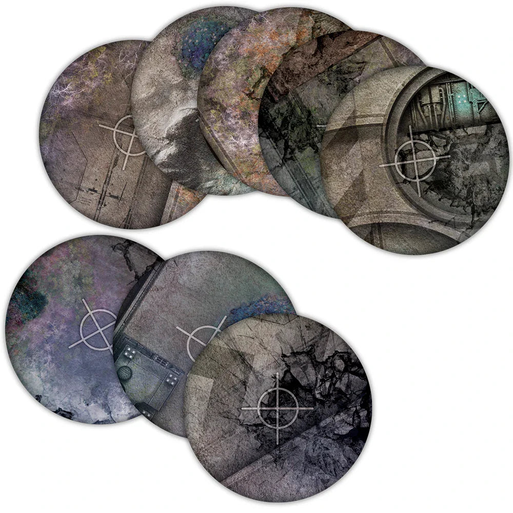 Terrain Crate: Objective Templates - 40mm + 6″ diameter - Grimdark