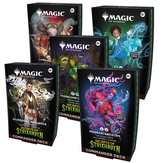 [PRE-ORDER] Magic: The Gathering - Secrets of Strixhaven Commander Deck Display (5 Decks) - Ships Apr 17