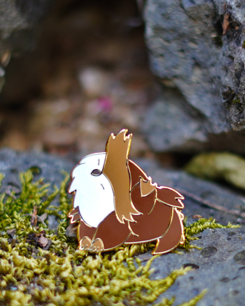 Baby Bestiary: OwlbearDragon Enamel Pin - Scatching
