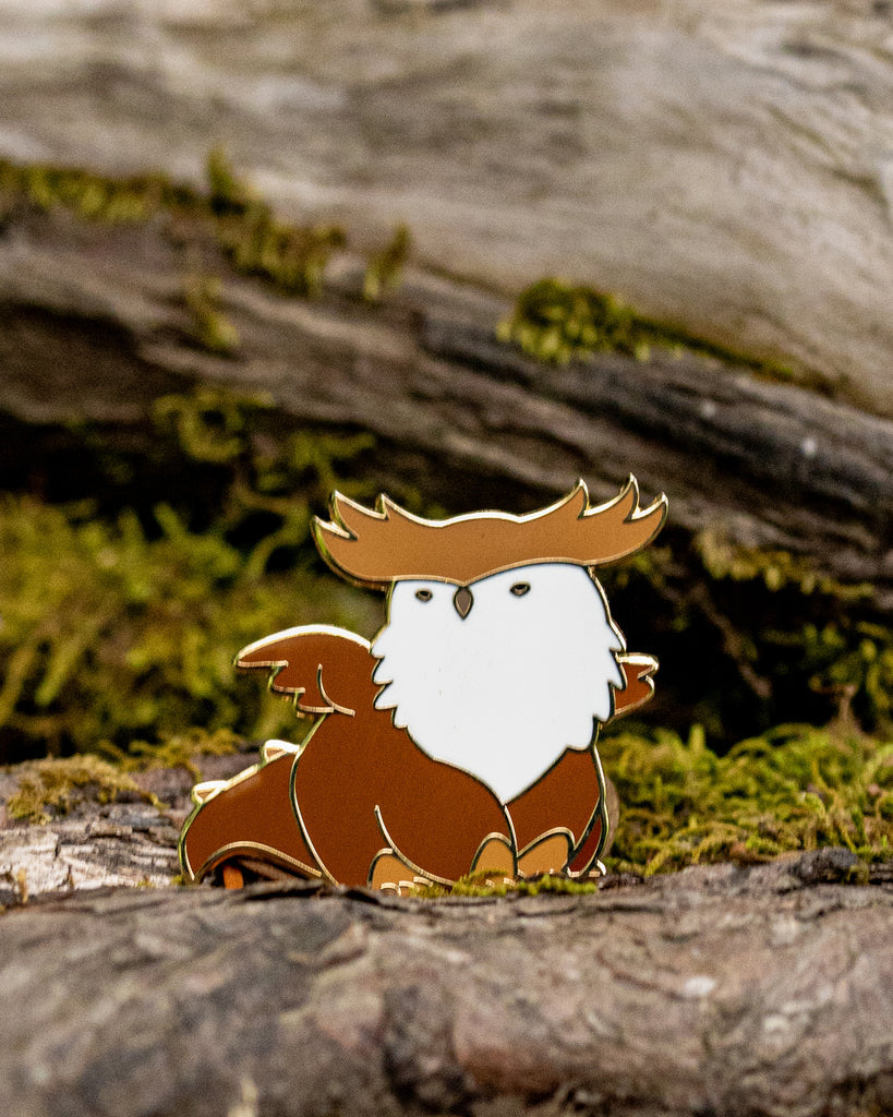 Baby Bestiary: OwlbearDragon Enamel Pin - Sitting