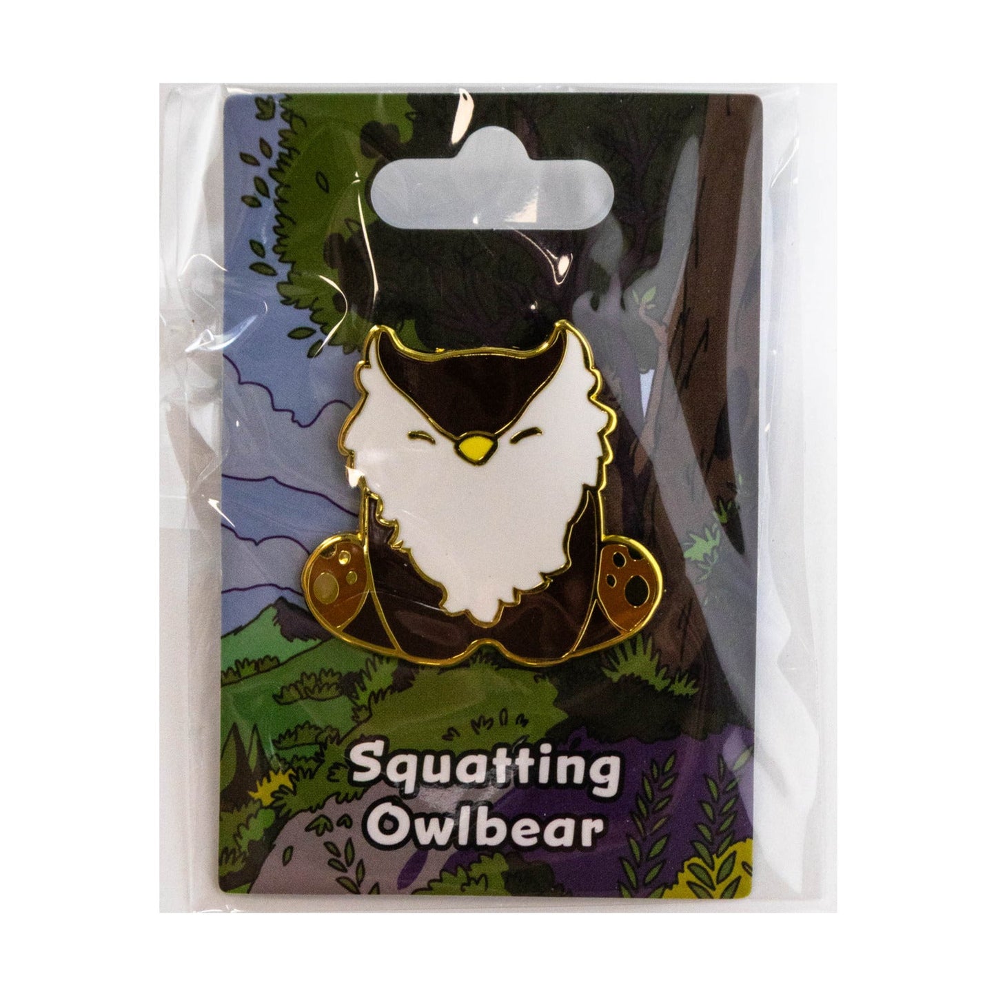 Baby Bestiary: Owlbear Enamel Pin - Squatting