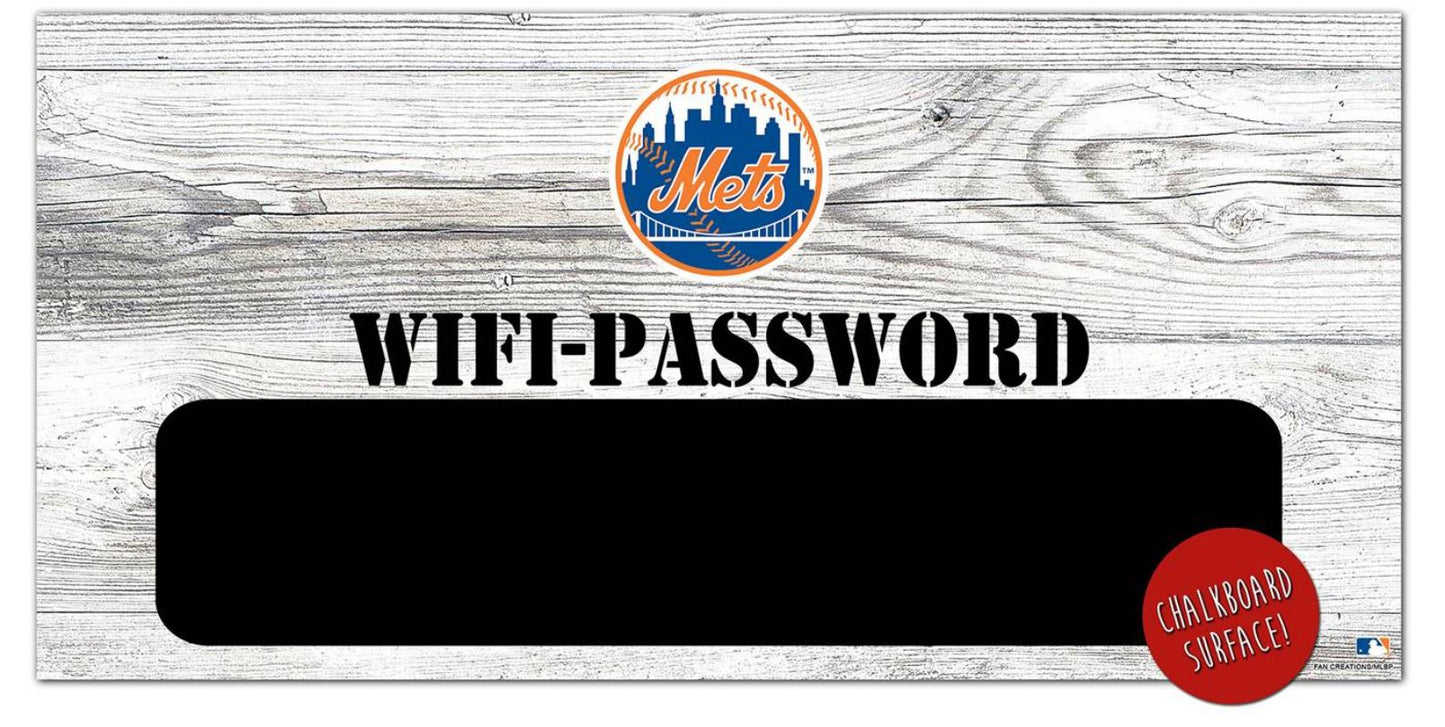 New York Mets Wifi Password 6" x 12" Wood Sign