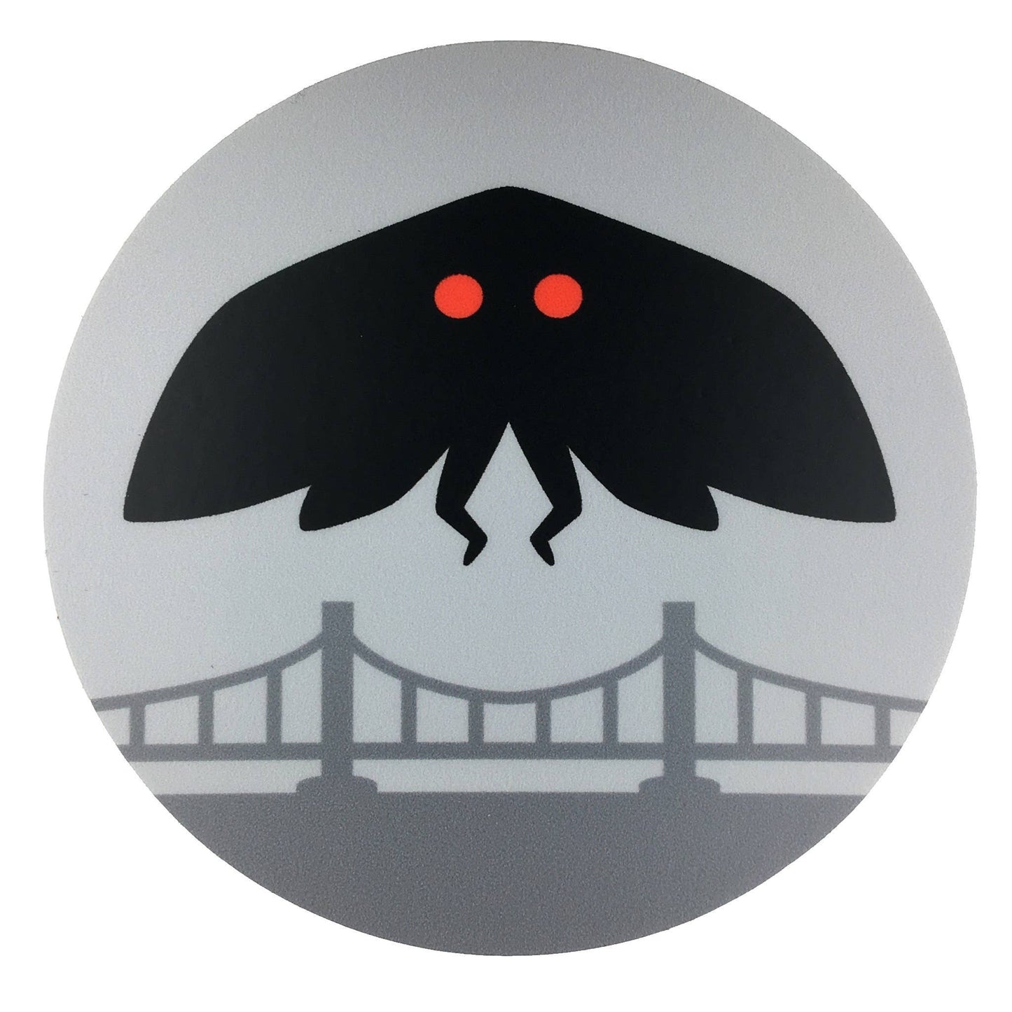 Mothman Minimalist Circle Sticker