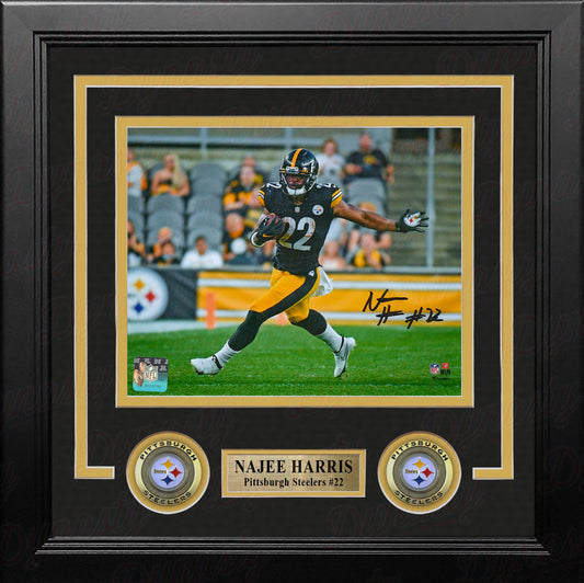 Najee Harris in Action Pittsburgh Steelers Autographed Framed Football Photo
