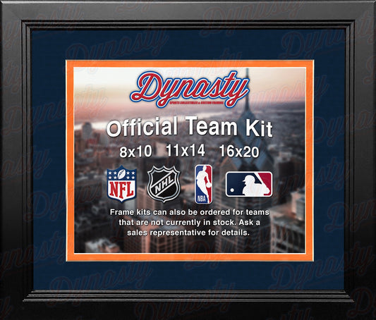 MLB Baseball Photo Picture Frame Kit - Detroit Tigers (Navy Matting, Orange Trim)