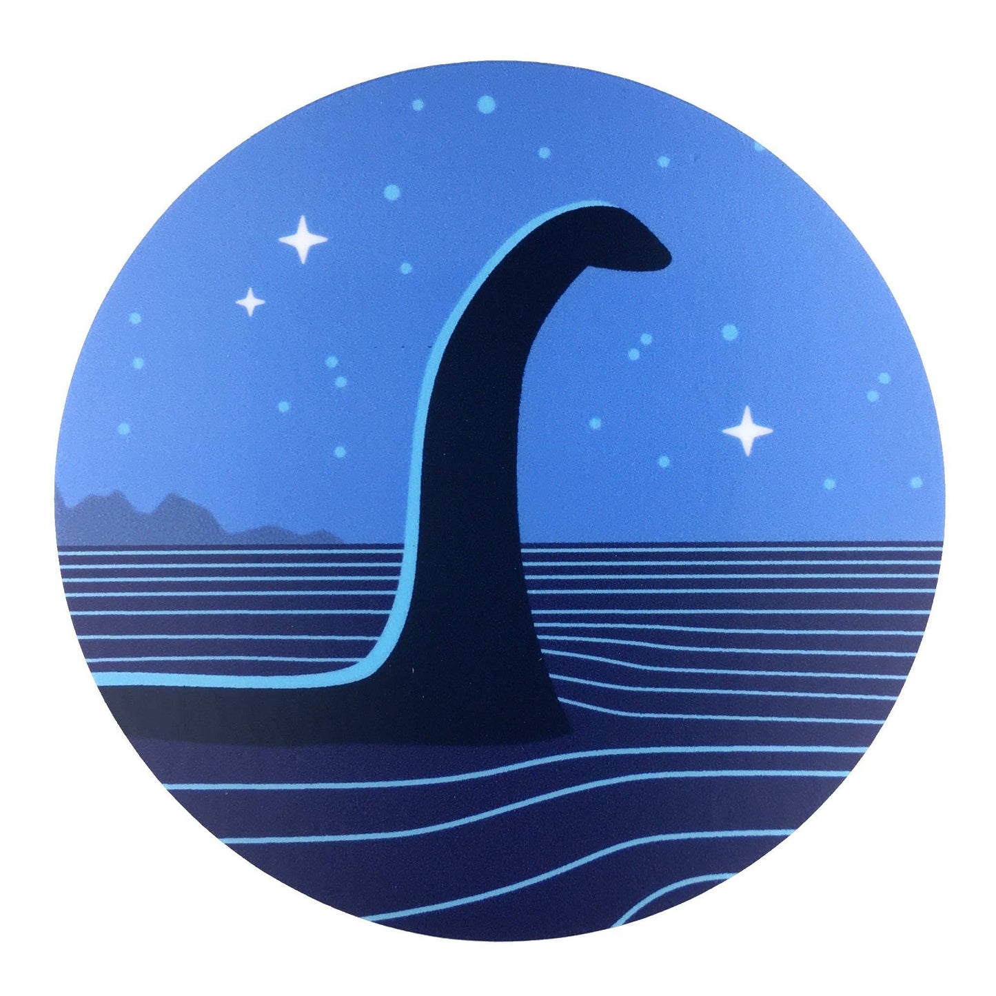 Nessie Minimalist Circle Sticker