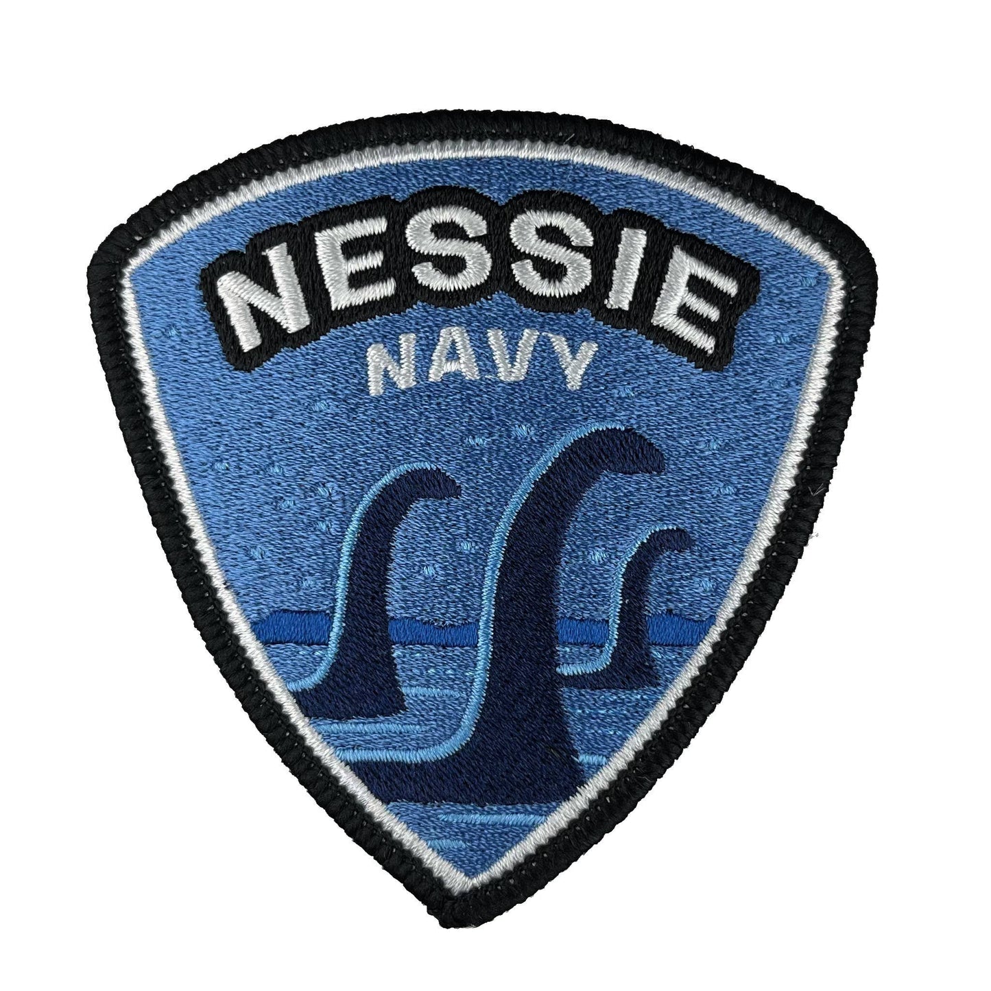 Nessie Navy Embroidered Patch: Iron-on