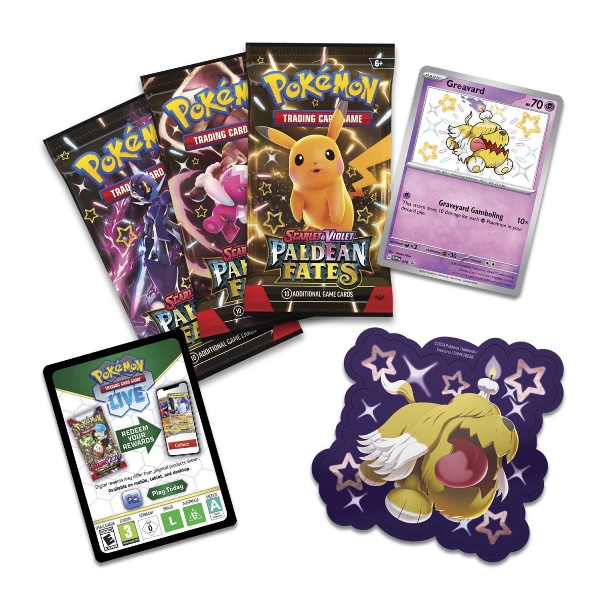 Pokemon: Scarlet & Violet - Paldean Fates Tech Sticker Collection - Shiny Greavard