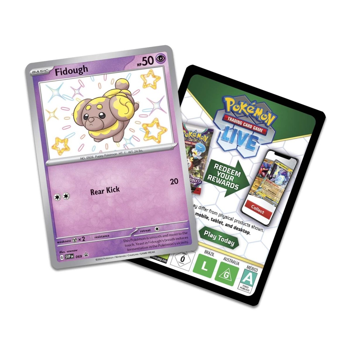 Pokemon: Scarlet & Violet - Paldean Fates Tech Sticker Collection - Shiny Fidough